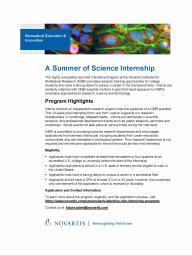 Novartis Institutes for BioMedical Research Internships