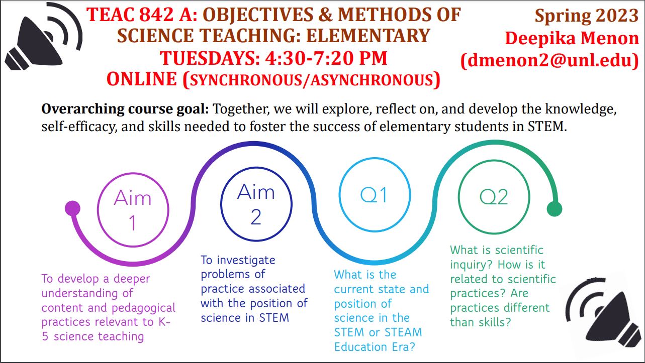 TEAC 842A: Objectives and Methods of Science Teaching