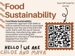 Infographic about Food Sustainability with link to survey.