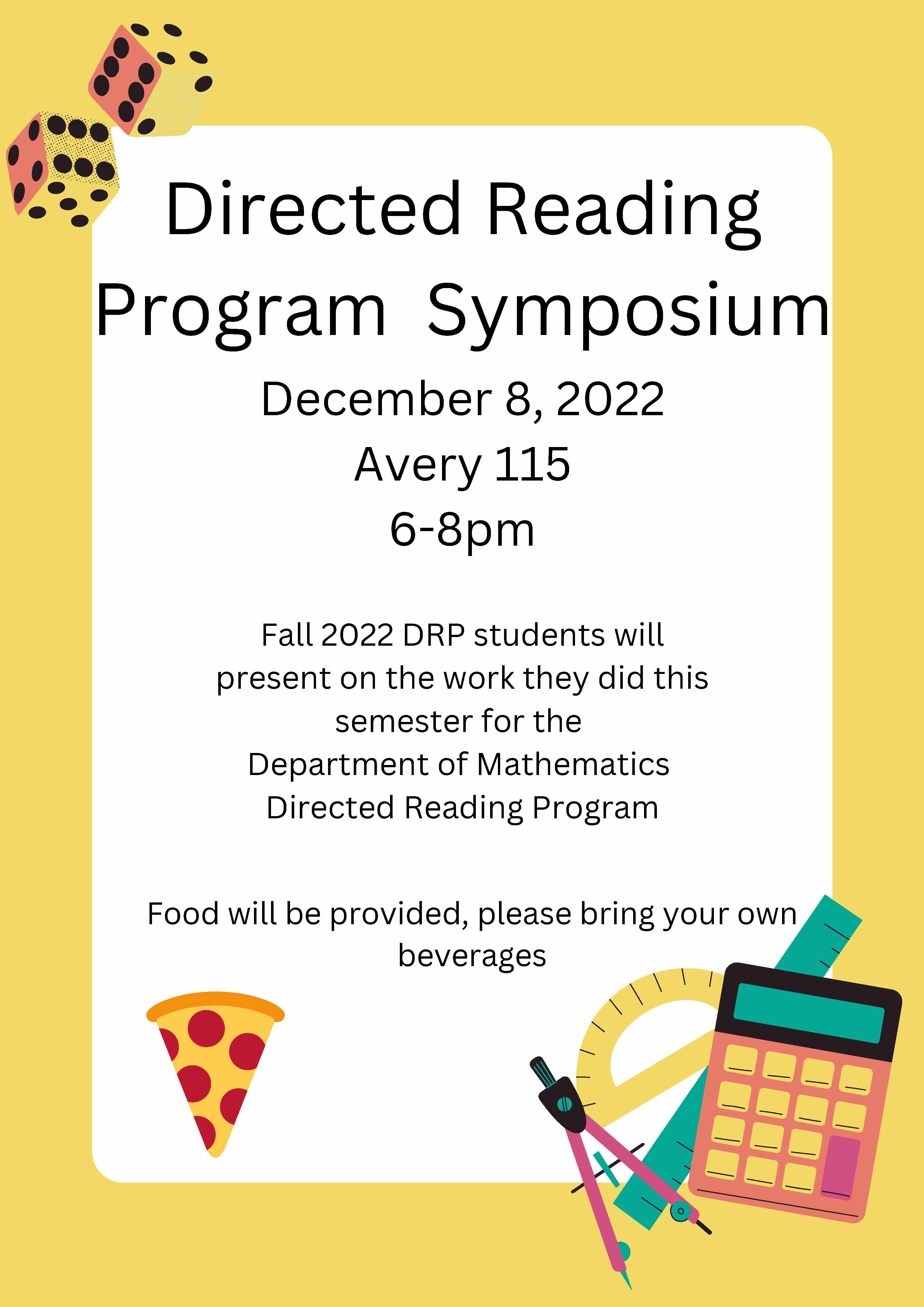 EVENT: Directed Reading Program Symposium - December 8th @ 6 pm