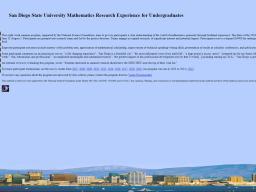 San Diego State University Mathematics REU