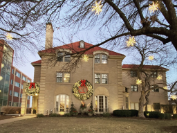 Stroll along 16th and R Streets on City Campus to view the festive light displays installed on the numerous sorority and fraternity chapter houses. [Brittany Meiners | Student Affairs]