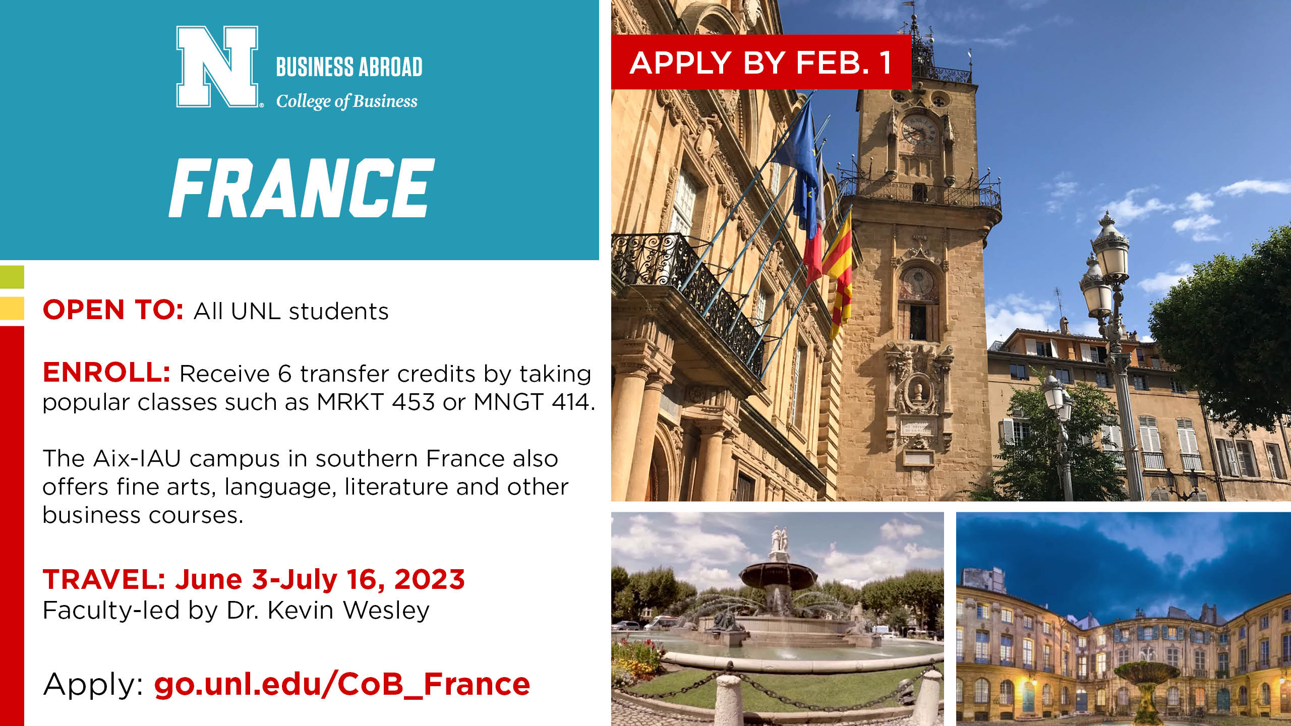 Study Abroad in France | Applications are due February 1