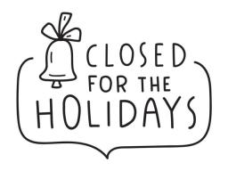 ISSO will be closed for the winter break. 