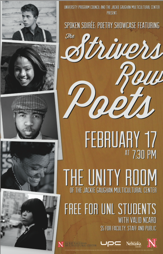 UPC and the JGMC present Spoken Soirée: Poetry Showcase featuring the Strivers Row Poets