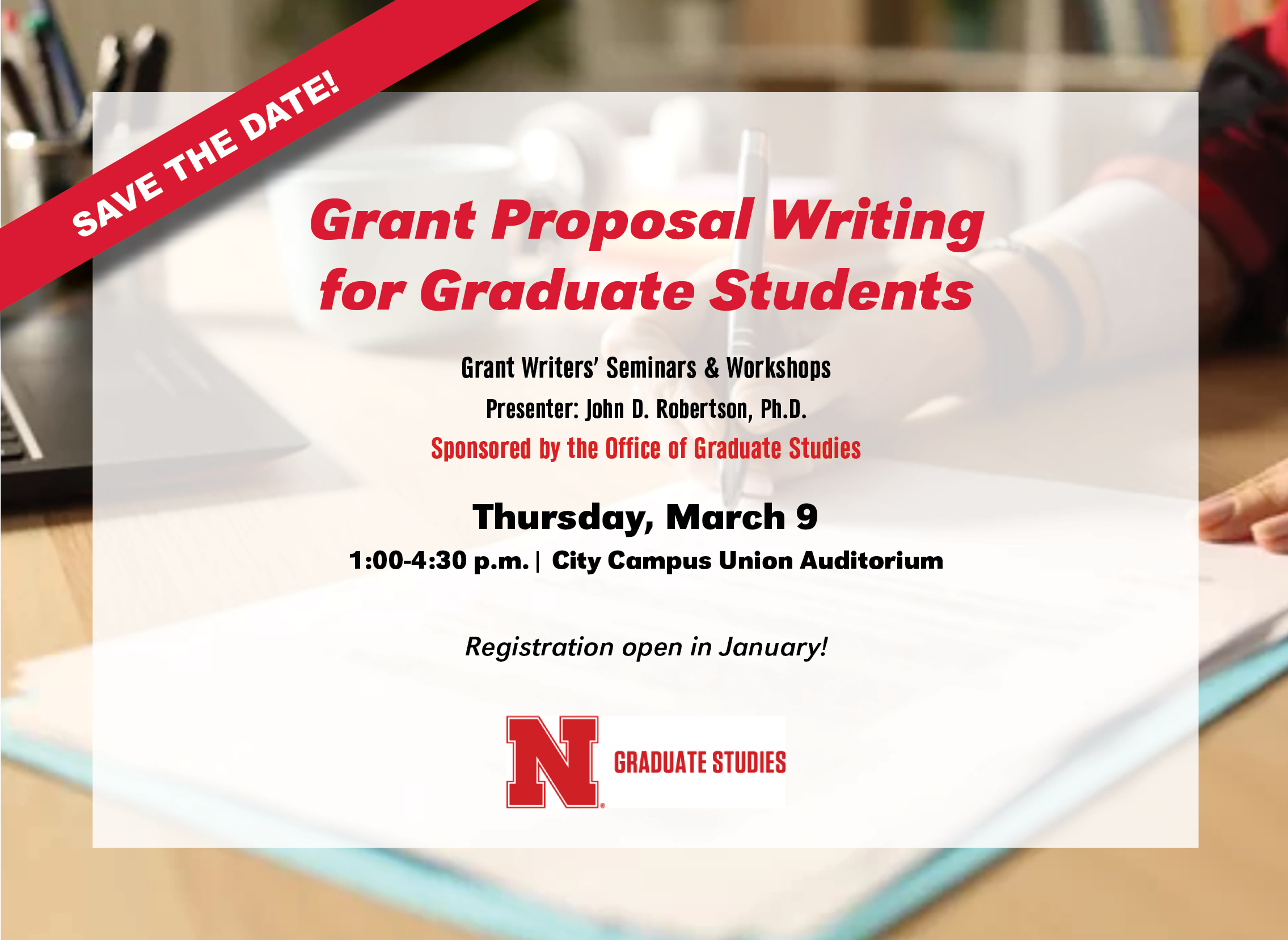 The seminar will comprehensively address both practical and conceptual aspects important to the proposal writing process, emphasizing idea development, identification of granting agencies, how to write for reviewers, and additional tips and strategies of 
