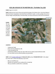 GEOL 260: Geology of the Western US - The Walker Trip 2023