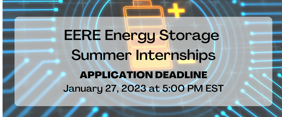 2023 EERE Energy Storage Internship Program