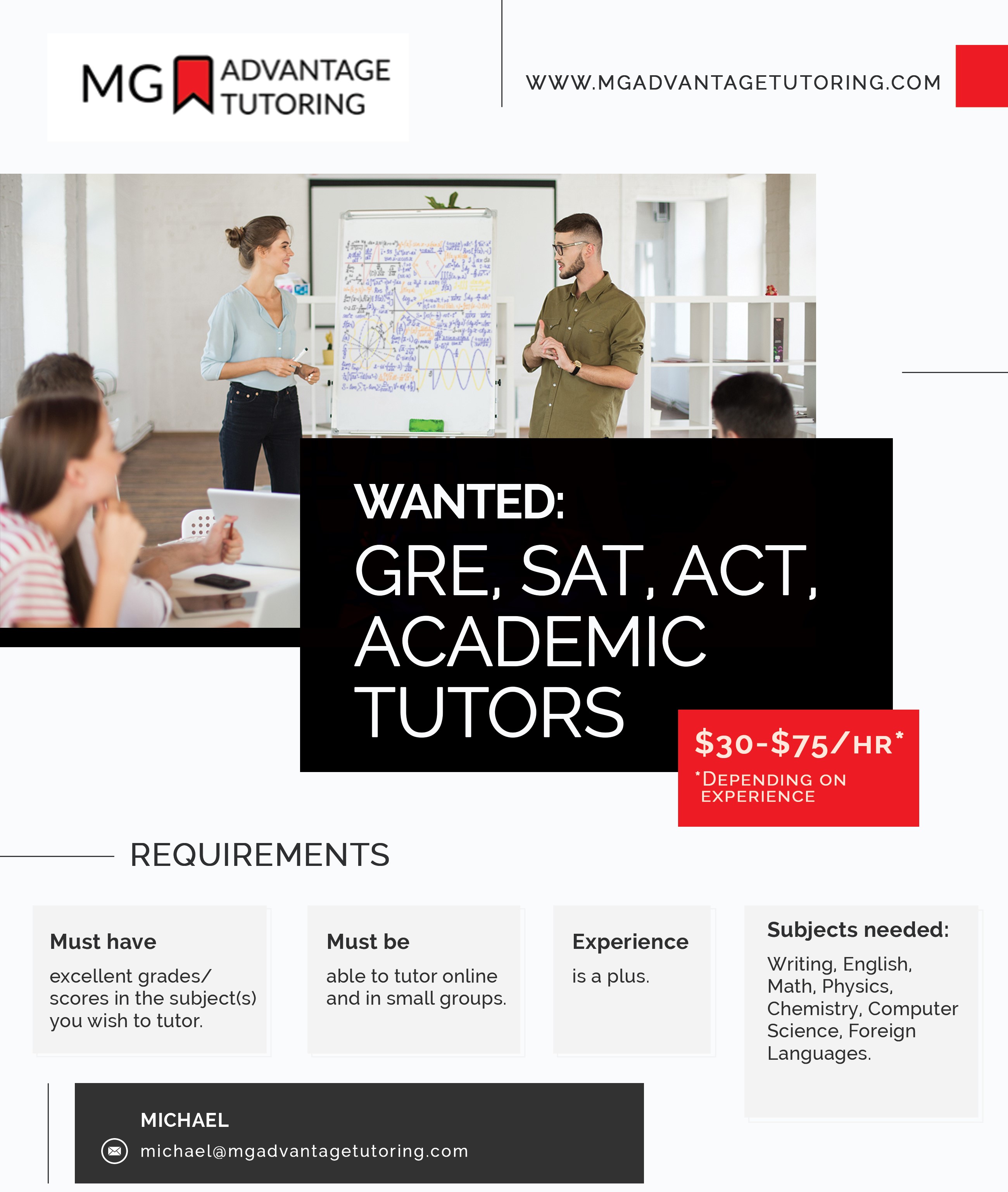 MG Advantage Tutoring Positions