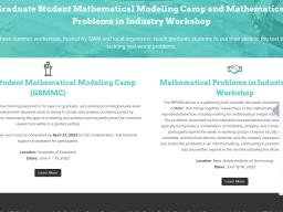 Apply Now for the Graduate Student Math Modeling Camp 2023