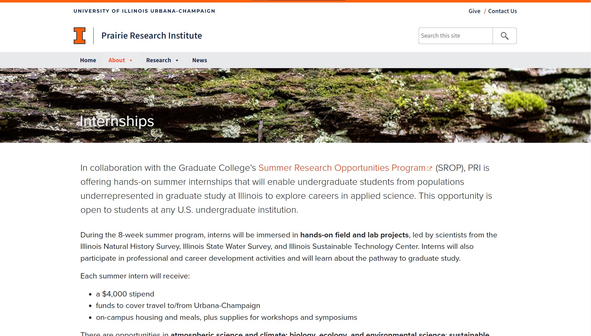 Summer Internship Opportunity at University of Illinois