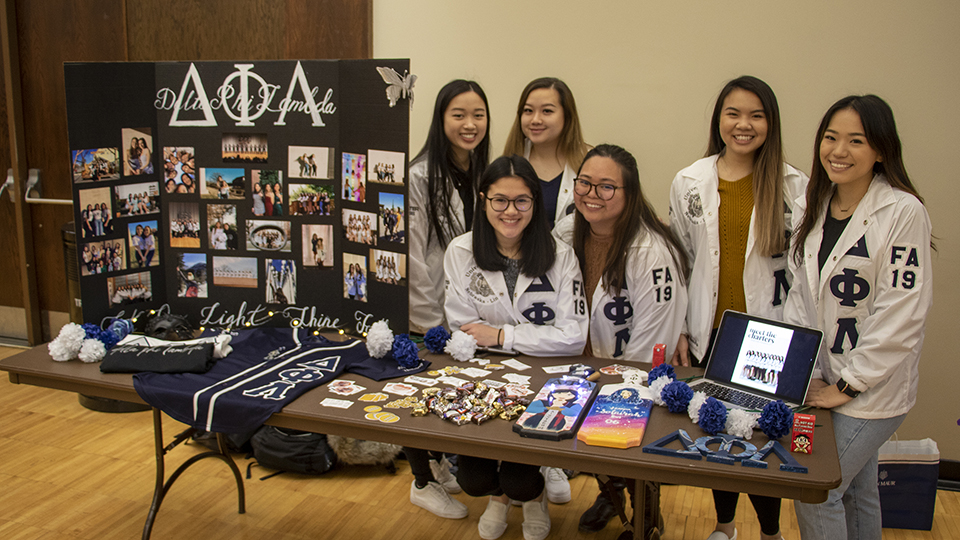 Delta Phi Lambda Sorority, Inc. is one of 79 recognized student organizations participating in Spring Club Fair. [Mike Jackson | Student Affairs]