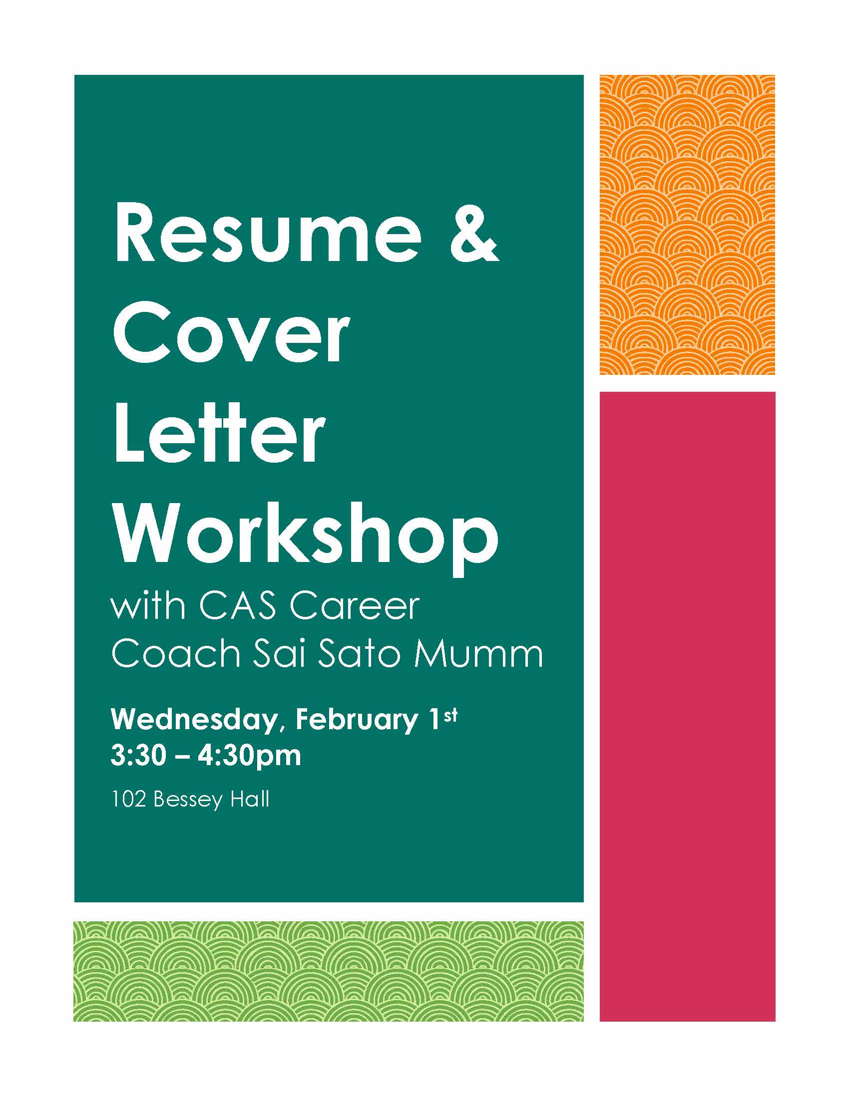 Resume and Cover Letter Workshop with a CAS Career Coach