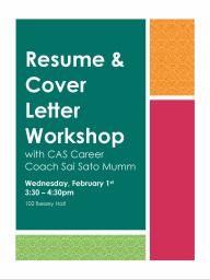 Resume and Cover Letter Workshop with a CAS Career Coach