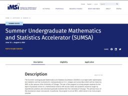 Summer Undergraduate Mathematics and Statistics Accelerator (SUMSA)