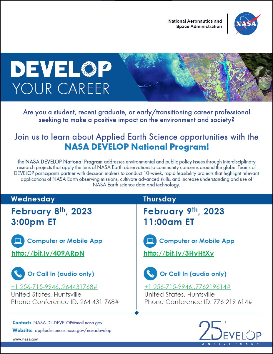 NASA DEVELOP Program Opportunities