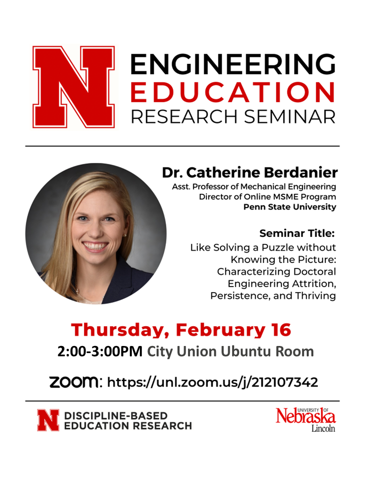 Flyer advertising Dr. Berdanier's seminar