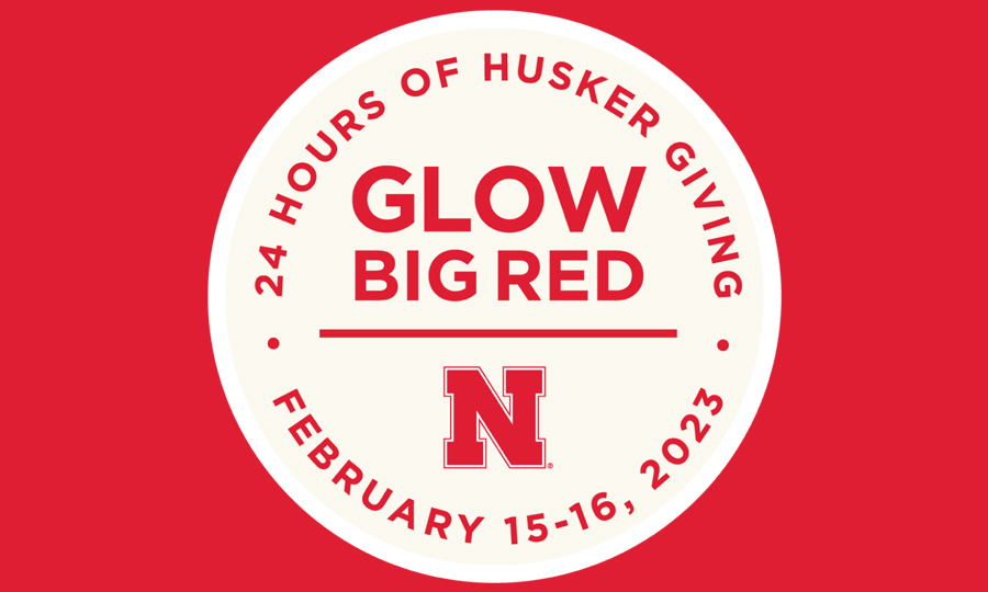 Glow Big Red: 24 Hours of Husker Giving starts at noon Feb. 15 and runs through noon on Feb. 16.