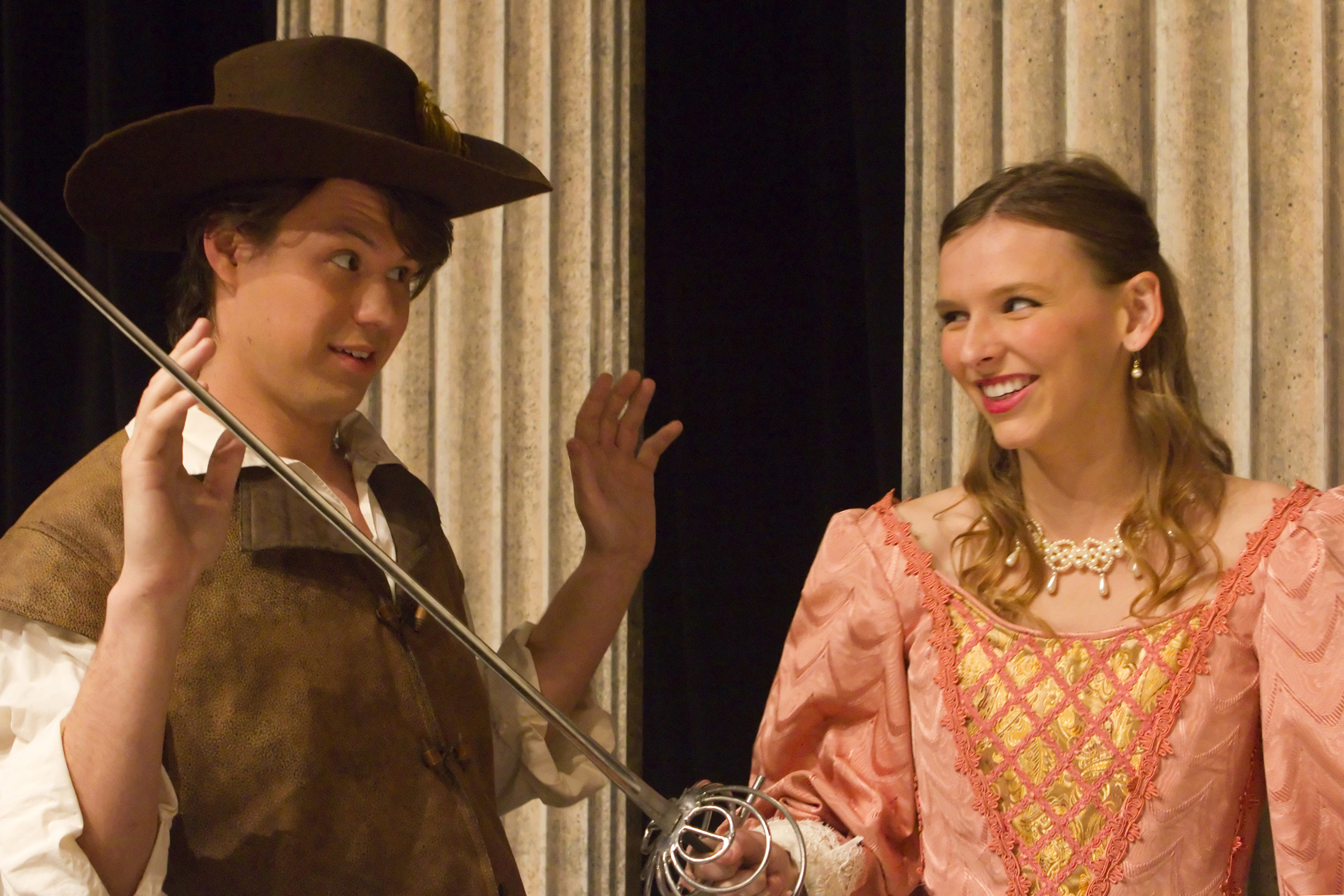 Jordan Deffenbaugh and Lauren Huston are featured in the University Theatre's production of "The Three Musketeers."