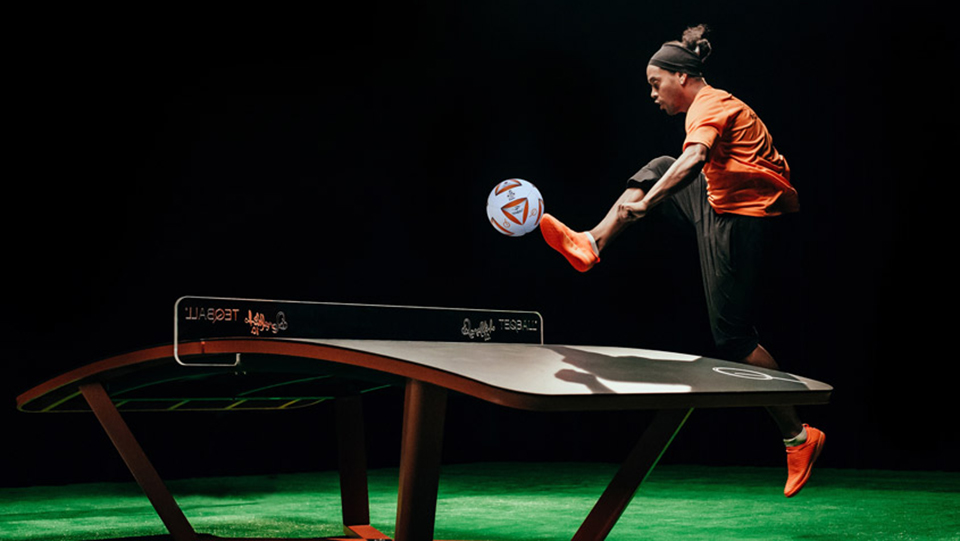 Brazilian former professional footballer Ronaldinho is a worldwide ambassador for Teqball, which UNL students can play at the Campus Rec Center. [photo from Teqball.com] 