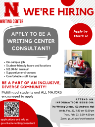 Apply to be a Writing Center Consultant!