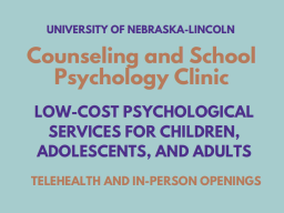The mission of the Counseling and School Psychology Clinic is to improve educational, social, emotional, and behavioral functioning and interactions of individuals, families, groups and counseling/therapy, consultation, and education.
