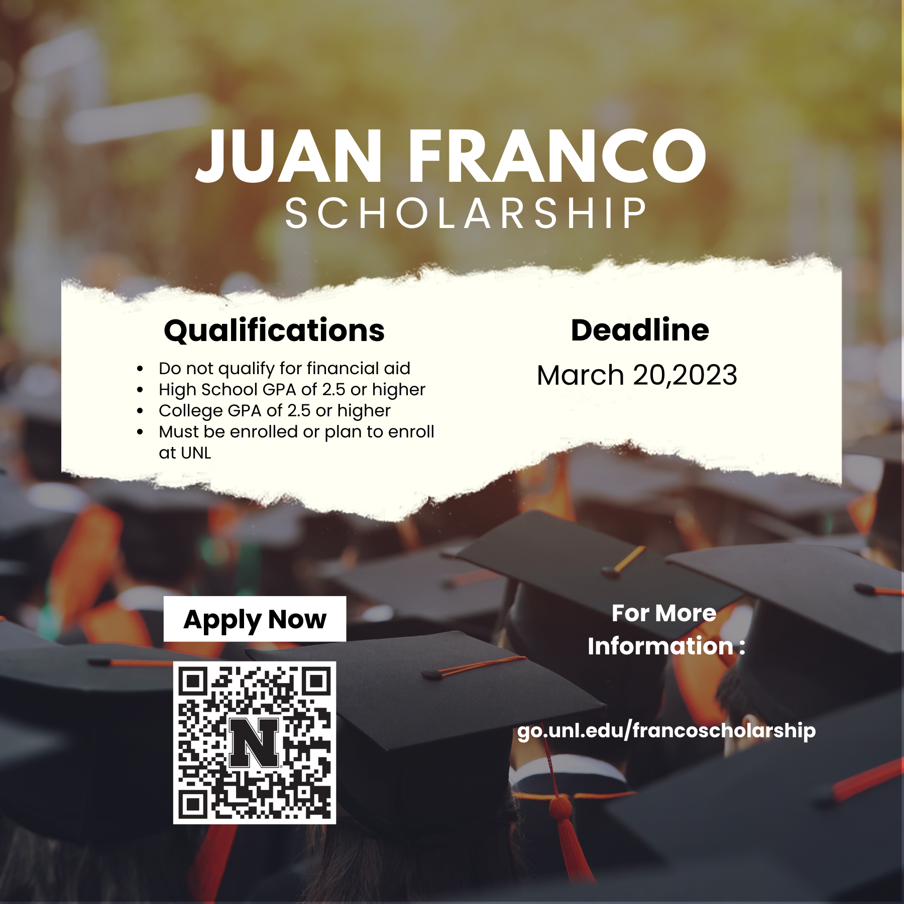 Juan Franco Scholarship Application Open