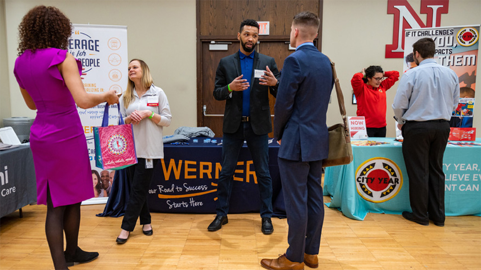 The university career fairs are a great way to network with companies in your career interest area.