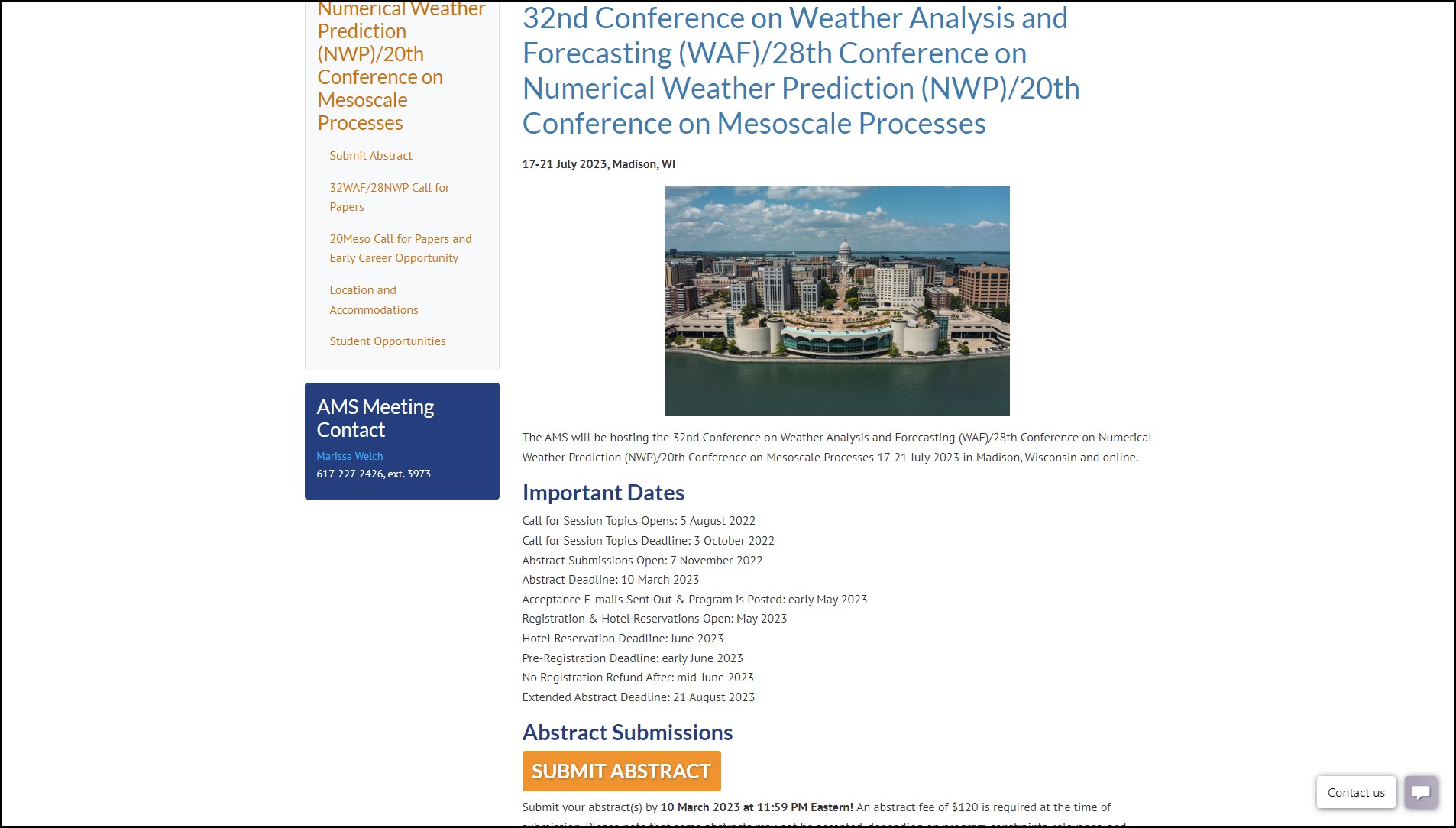 32nd Conference on Weather Analysis and Forecasting (WAF)/28th Conference on Numerical Weather Prediction (NWP)/20th Conference on Mesoscale Processes