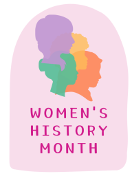 Silhouette of four women in pastel colors for Women's History Month