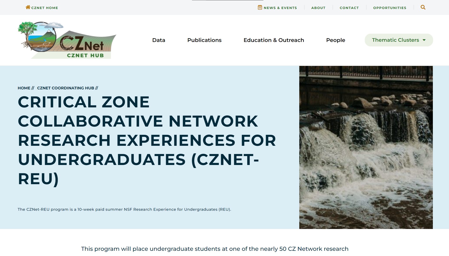 Critical Zone Collaborative Network Research Experiences for Undergraduates (CZNet-REU)