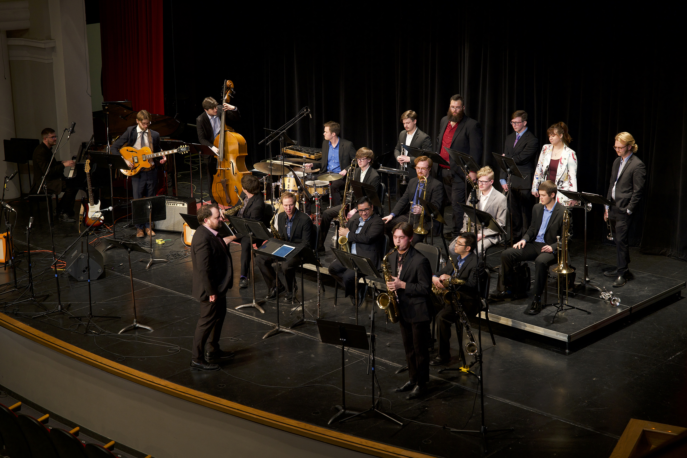 The UNL Jazz Orchestra, under the direction of Associate Professor of Composition and Jazz Studies Greg Simon, will perform April 26 at The Jewell in Omaha. Photo courtesy of the Glenn Korff School of Music.