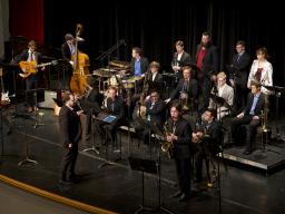 The UNL Jazz Orchestra, under the direction of Associate Professor of Composition and Jazz Studies Greg Simon, will perform April 25 at The Jewell in Omaha. Photo courtesy of the Glenn Korff School of Music.