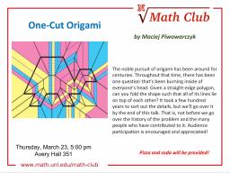 Math Club: One-Cut Origami by Maciej Piwowarczyk