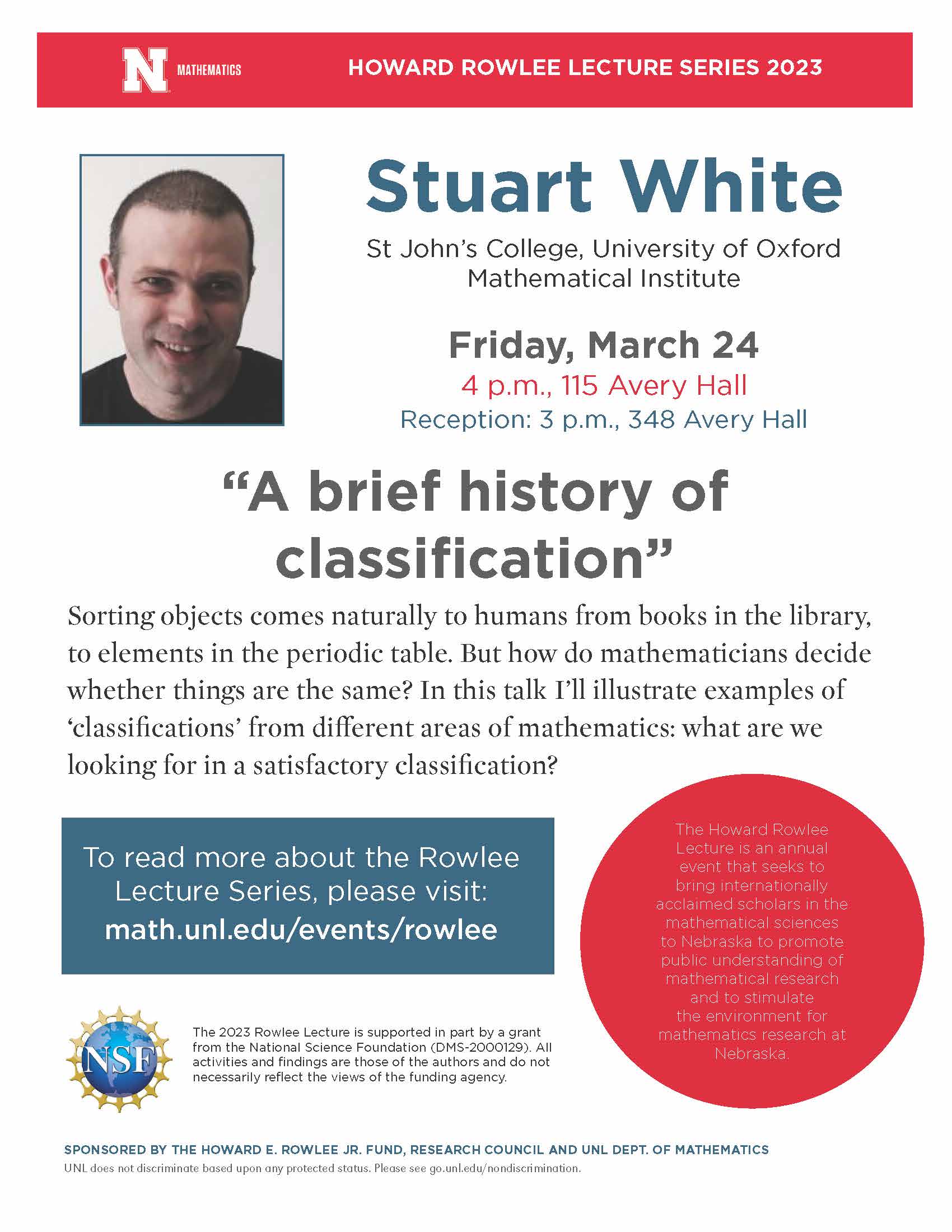 Rowlee Lecture: Stuart White - A Brief History of Classification