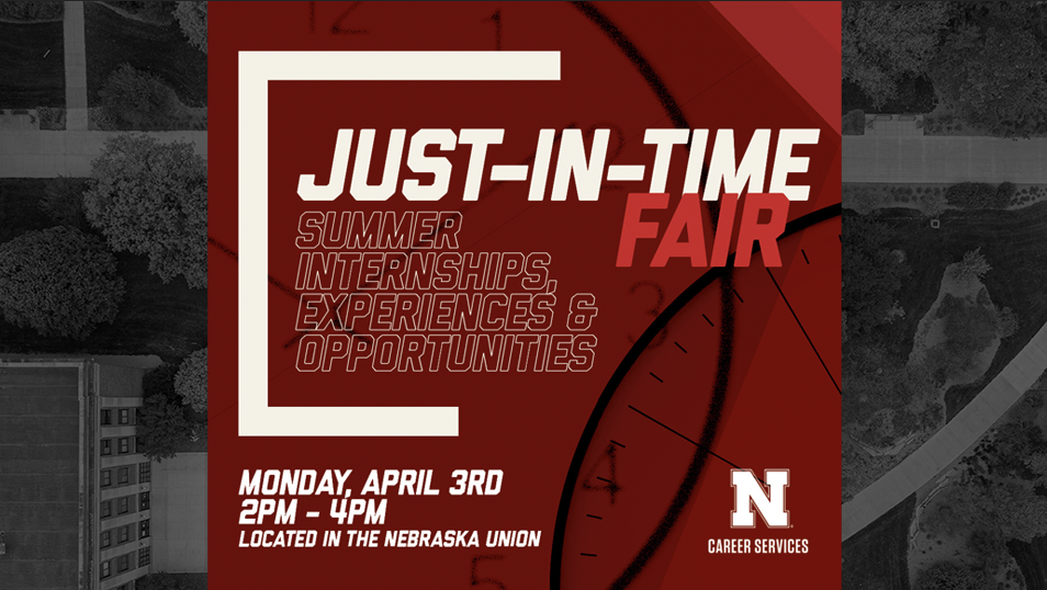 Forgot something? It's a Just-In-Time Internship and Summer Experiences Fair.
