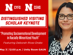 Deborah Rivas-Drake, Stephanie J. Rowley Collegiate Professor of Education and Professor of Psychology at the University of Michigan, will deliver a May 3 keynote presentation titled, “Promoting Socioemotional Development in Racially Minoritized Youth.”