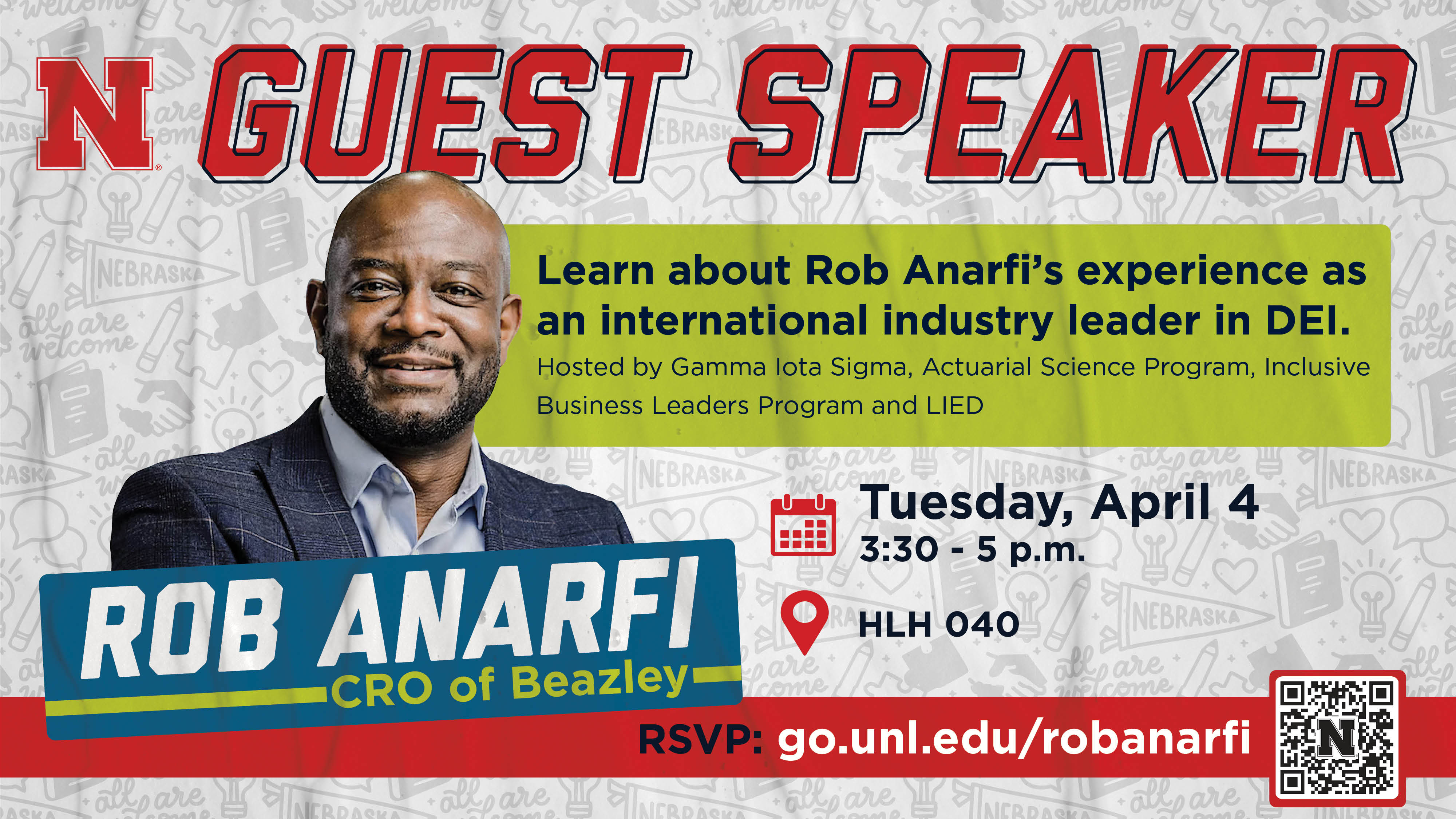 Guest Speaker: Rob Anarfi | Tuesday, April 4 | 3:30 p.m. | HLH 040