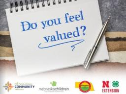 Notecard says Do you feel valued? 