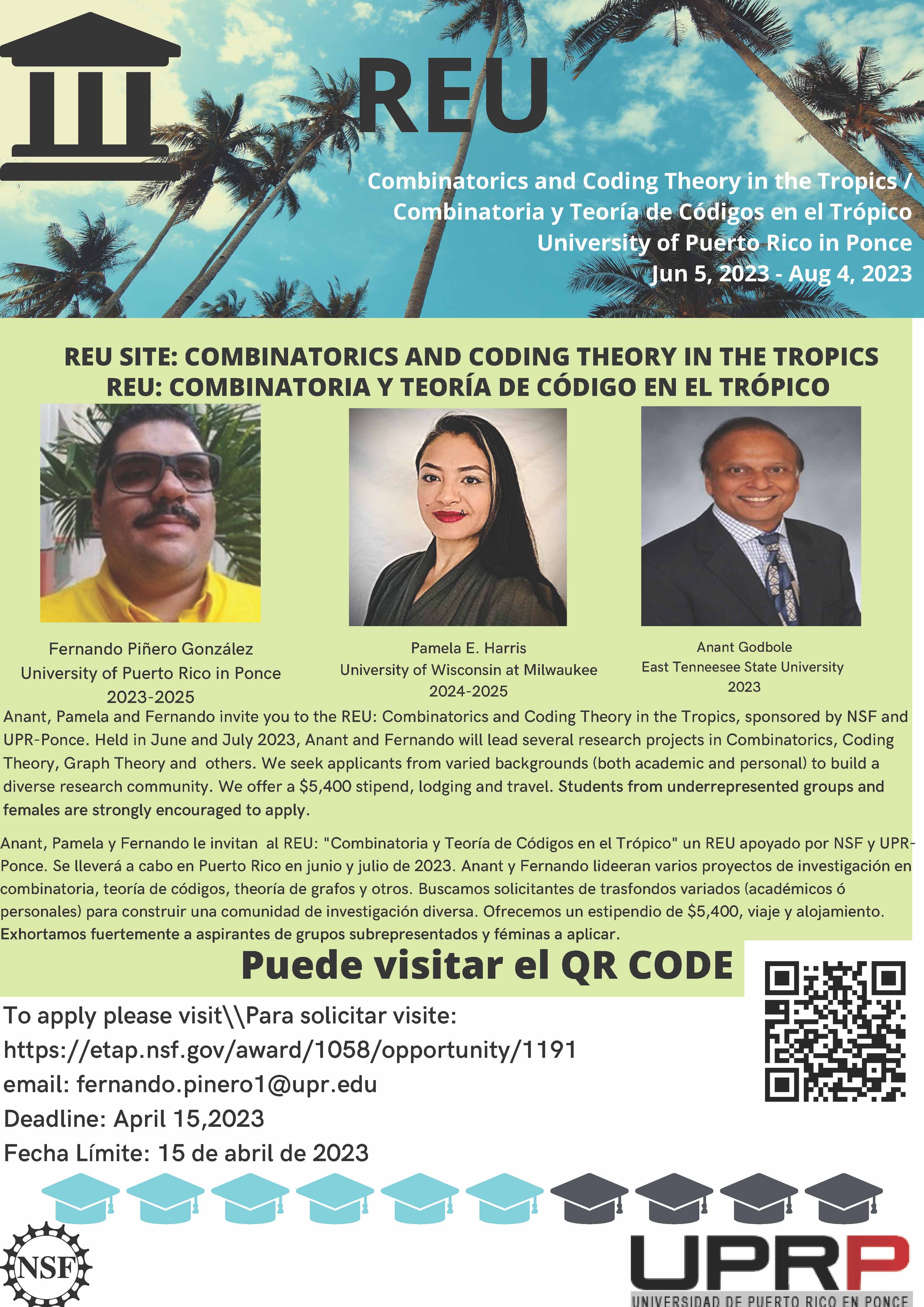Combinatorics and Coding Theory in the Tropics REU