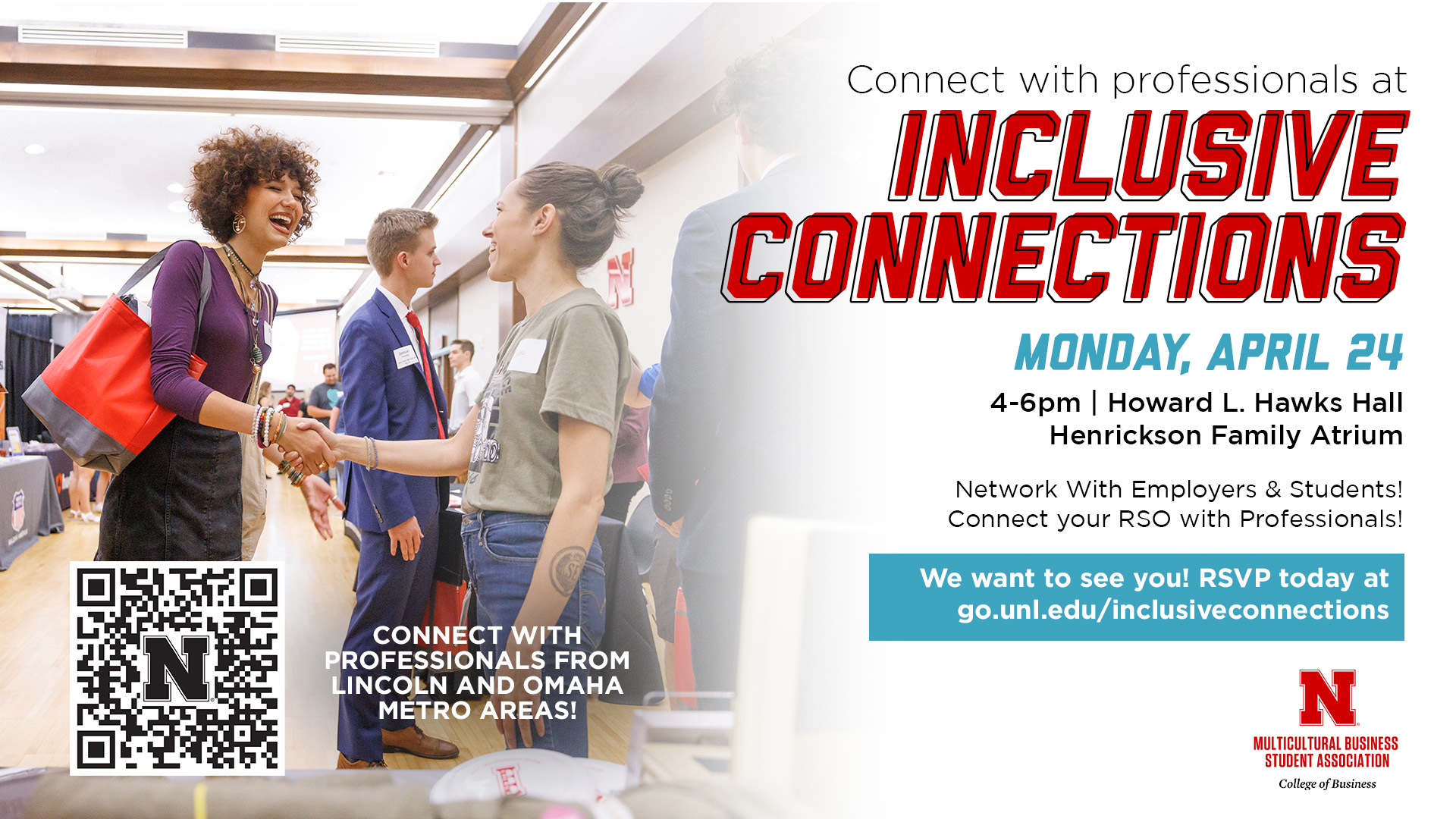 Connect with Professionals at Inclusive Connections | Henrickson Family Atrium | April 24 4-6 p.m. 