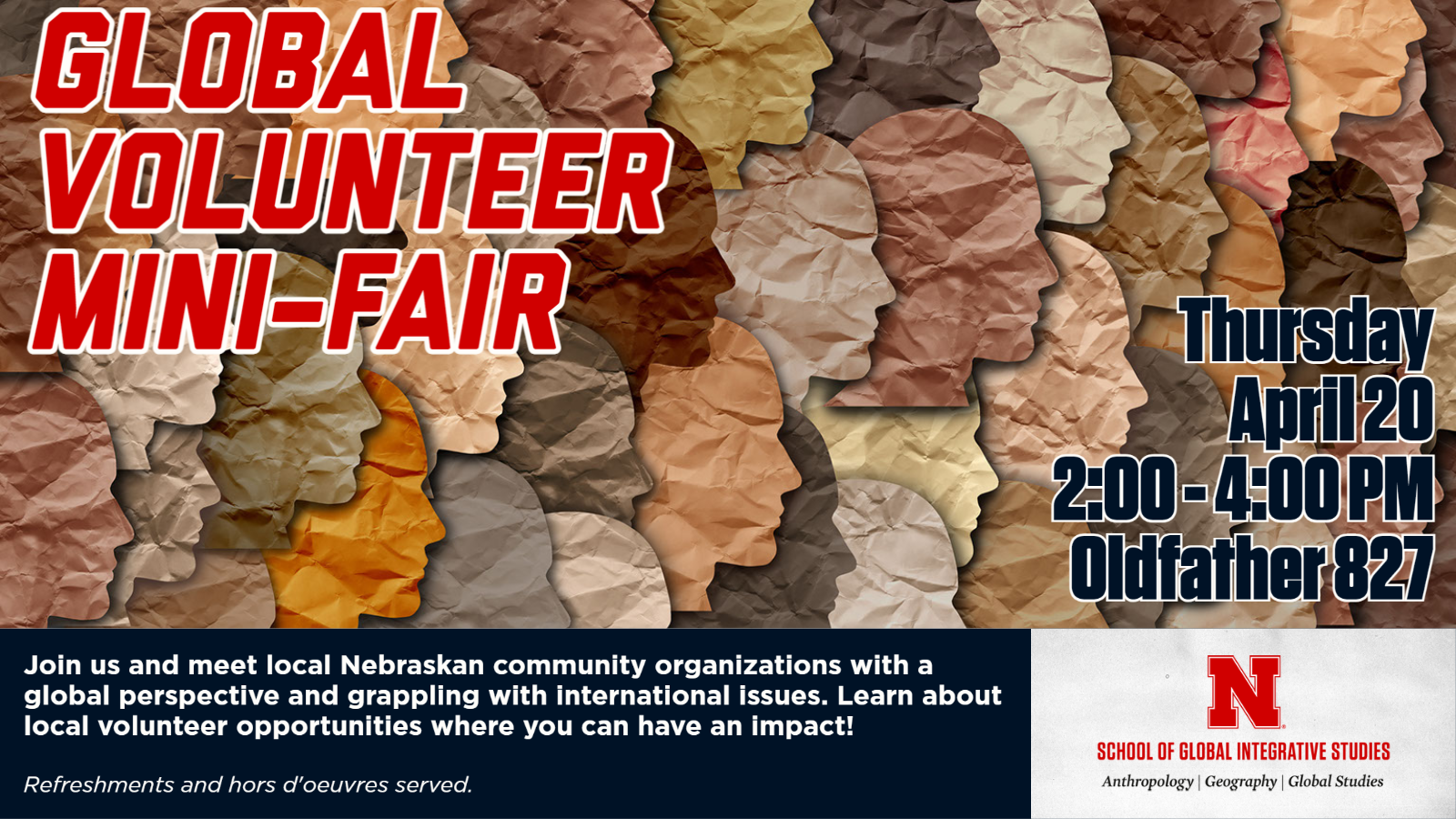 Global Volunteer Mini-Fair 4/20 at 2PM