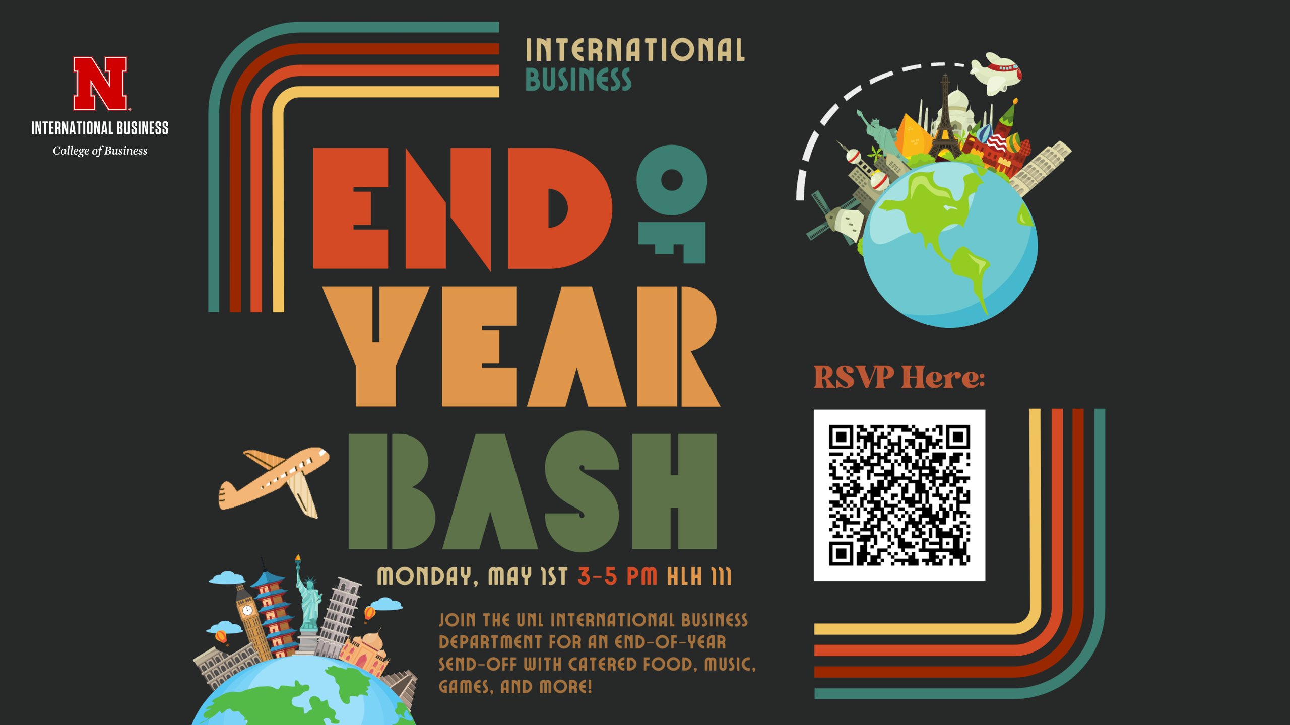 International Business End of the Year Bash | May 1 | HLH 111 from 3-5 p.m. 