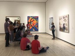 Students at the Sheldon Museum of Art