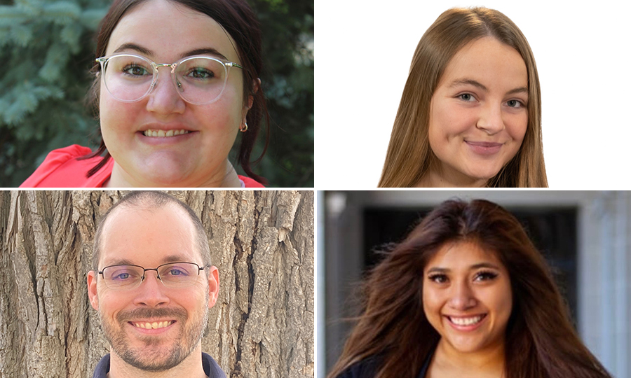 Four engineering students - (clockwise from top left) Sarah Altman, Andrea Goertzen, Stephanie Perez and Kasey Moomau - have been offered 2023 NSF Graduate Research Fellowships.