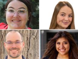 Four engineering students - (clockwise from top left) Sarah Altman, Andrea Goertzen, Stephanie Perez and Kasey Moomau - have been offered 2023 NSF Graduate Research Fellowships.