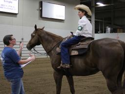 A 4-H horsemanship advancement test in 2022 at the Lancaster Event Center Fairgrounds.
