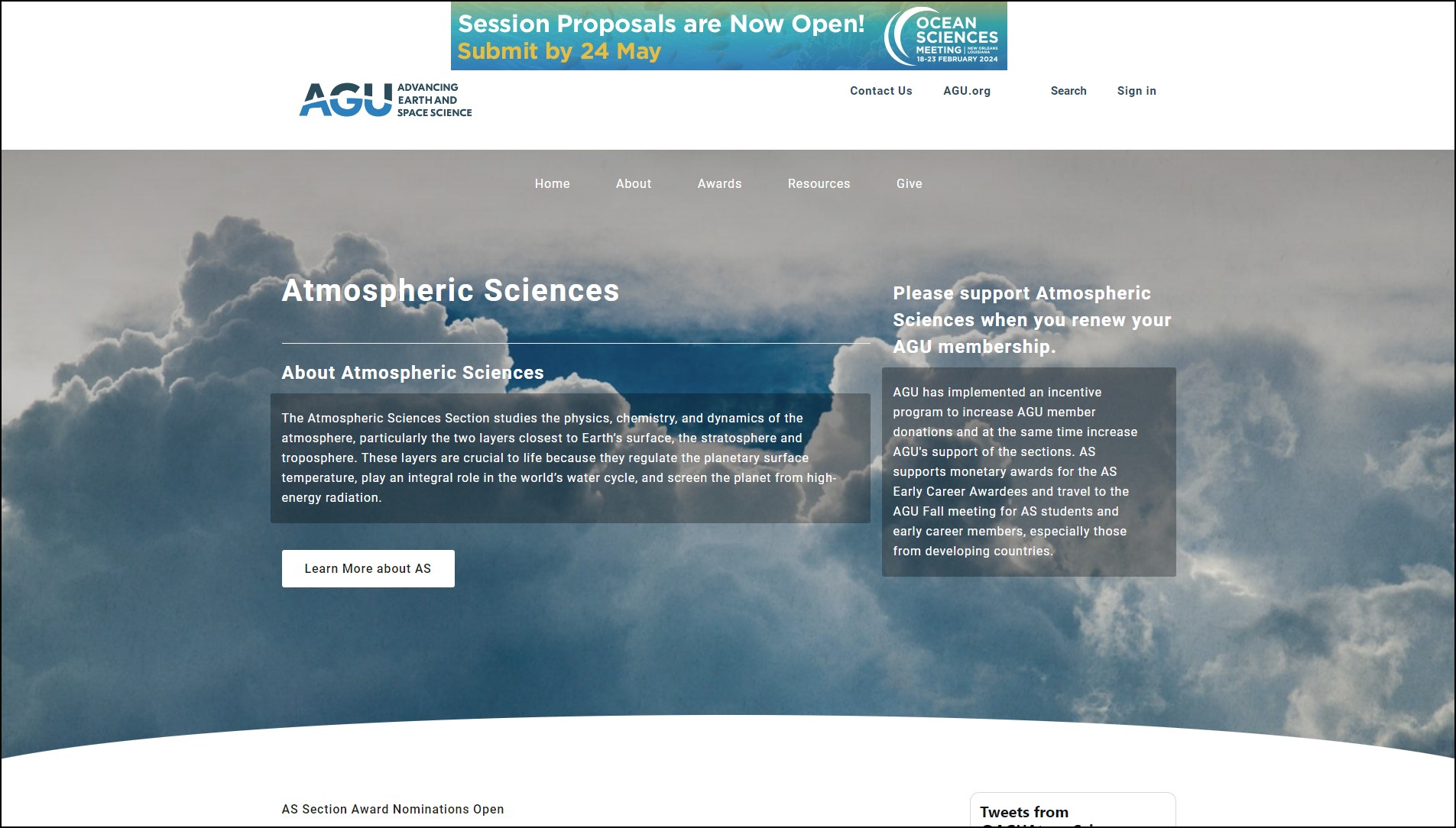 American Geophysical Union’s Atmospheric Science Section