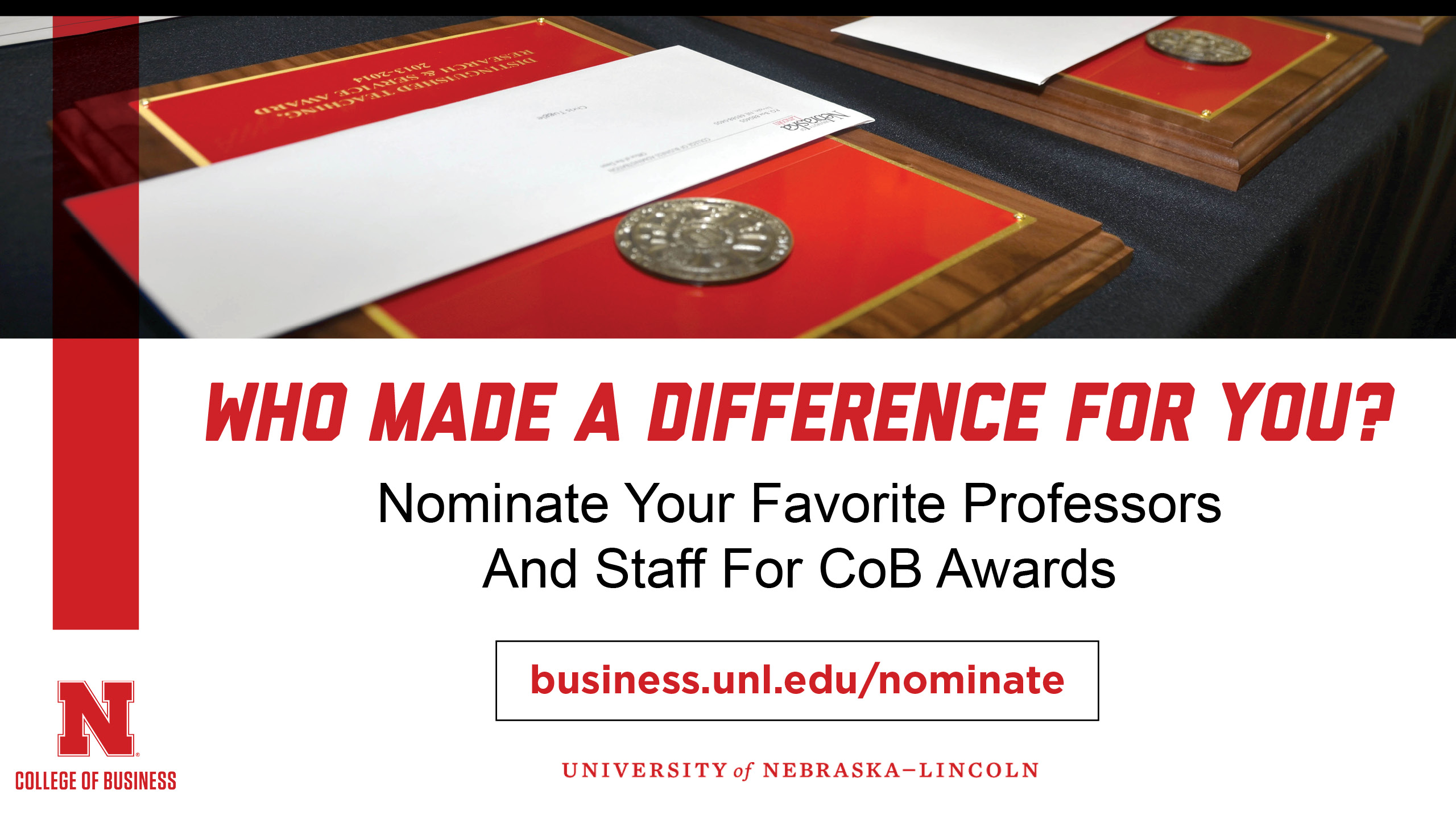Nominate your favorite Professors and Staff for CoB Awards!