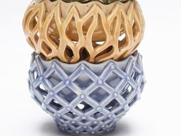 Allison Achtenhagen’s “Ice Cream Bowls,” ceramic, 2023.